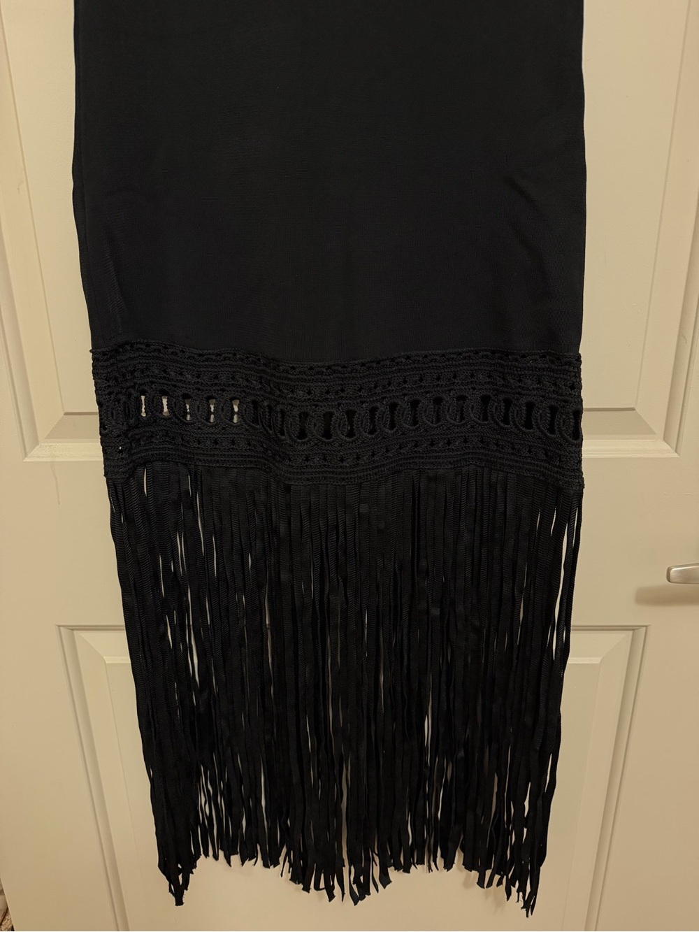 Sandro Black Sleeveless Crochet-Trim Mini Dress - Picture 3 of 9